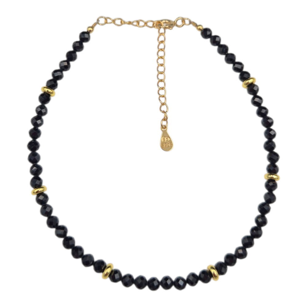 Bransoletka srebrna koralikowa spinel SB17010