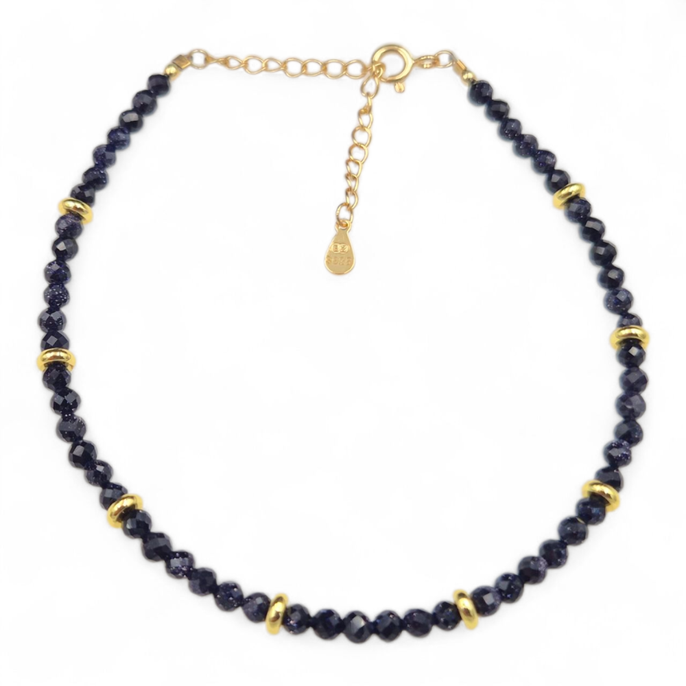 Bransoletka srebrna koralikowa Bluesand SB17008