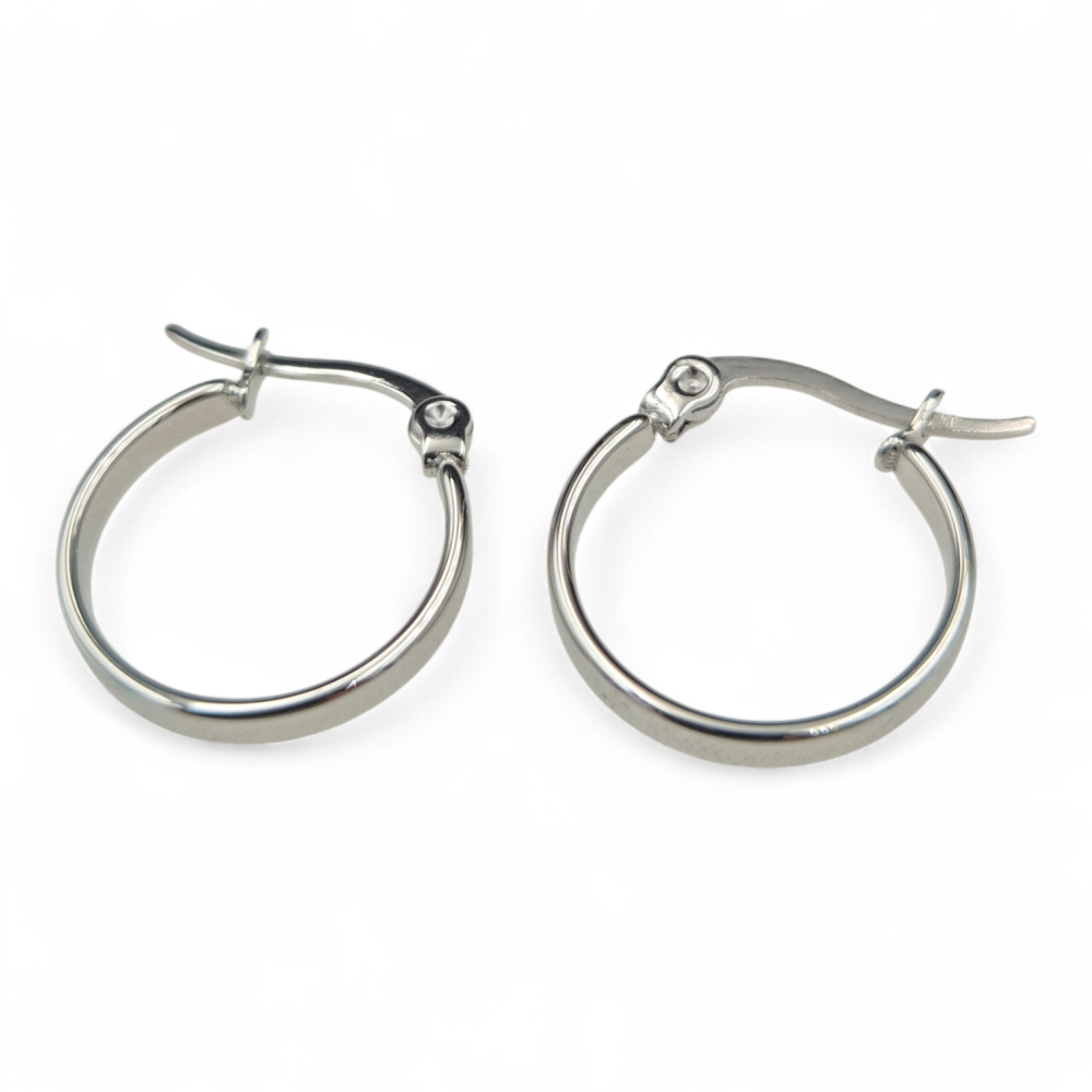 Kolczyki stal szlachetna kółeczka w kolorze srebra LK17512