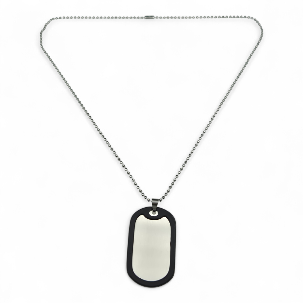 Naszyjnik stal szlachetna nieśmiertelnik z gumką łańcuszek kuleczki LN16692