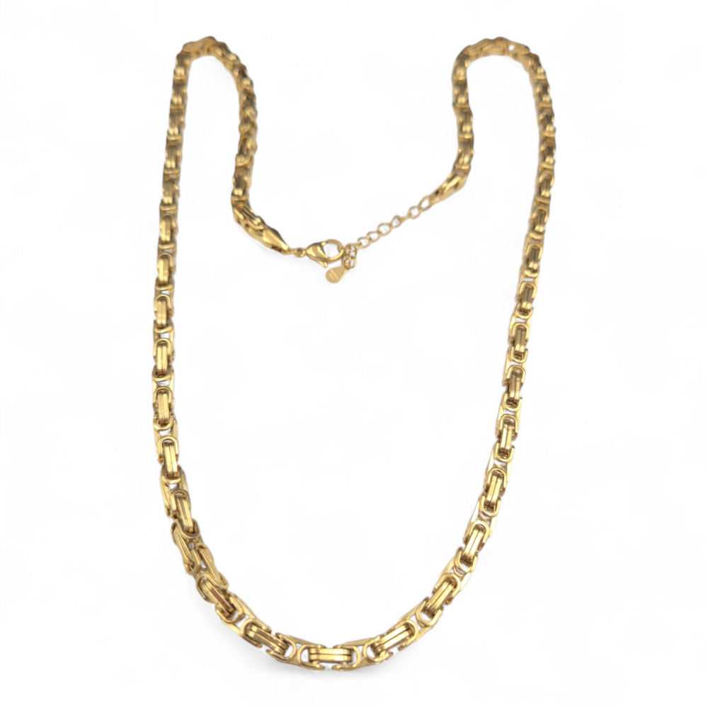 Naszyjnik stal szlachetna królewski w kolorze złota LN17569