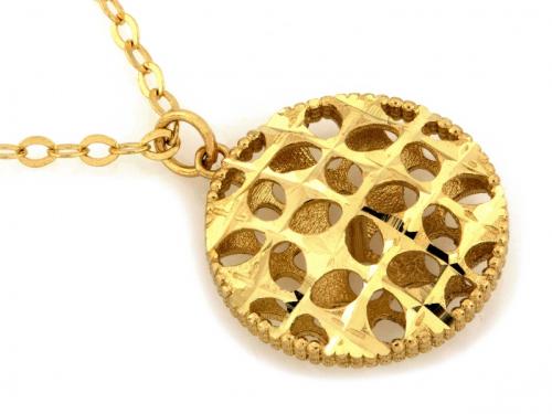 Naszyjnik złoty 585 14 karat z ażurową zawieszką okrągłą ZN18155.jpg