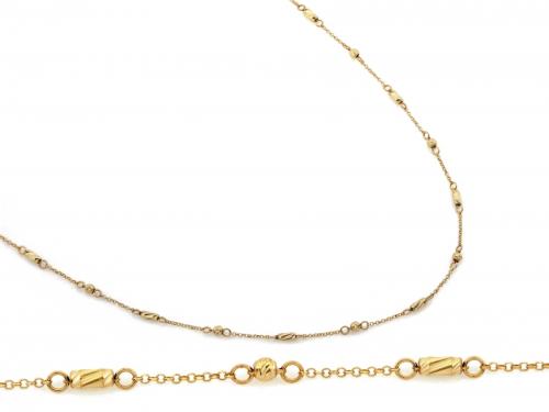 Naszyjnik złoty 585 14 karat z diamentowanymi wałeczkami i kulkami ZN18156.jpg