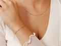 Naszyjnik złoty 585 14 karat z diamentowanymi wałeczkami i kulkami ZN18156.4.jpg