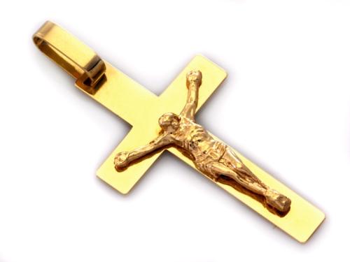 Zawieszka złota 585 14 karat krzyż krzyżyk z wuzerunkiem ZZ18228.jpg
