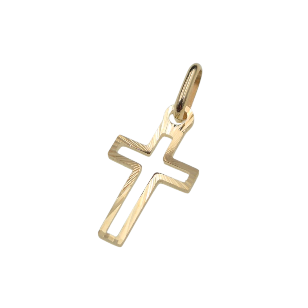 Zawieszka złota krzyżyk kontur ZZ18270