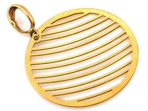 Zawieszka złota 585 14 karat okrągła z paskami ZZ18153.jpg