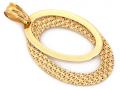 Zawieszka złota 585 14 karat owalna podwójna z diamentowaną blaszką ruchoma ZZ18099.jpg