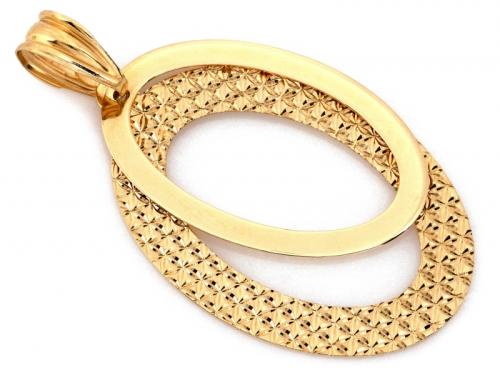 Zawieszka złota 585 14 karat owalna podwójna z diamentowaną blaszką ruchoma ZZ18099.jpg