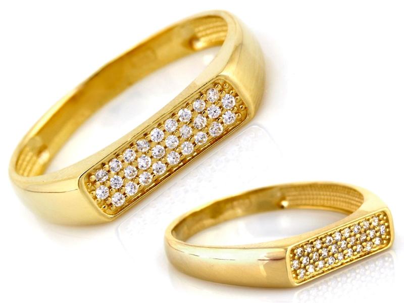 Pierścionek złoty z białymi cyrkoniami ZP18189