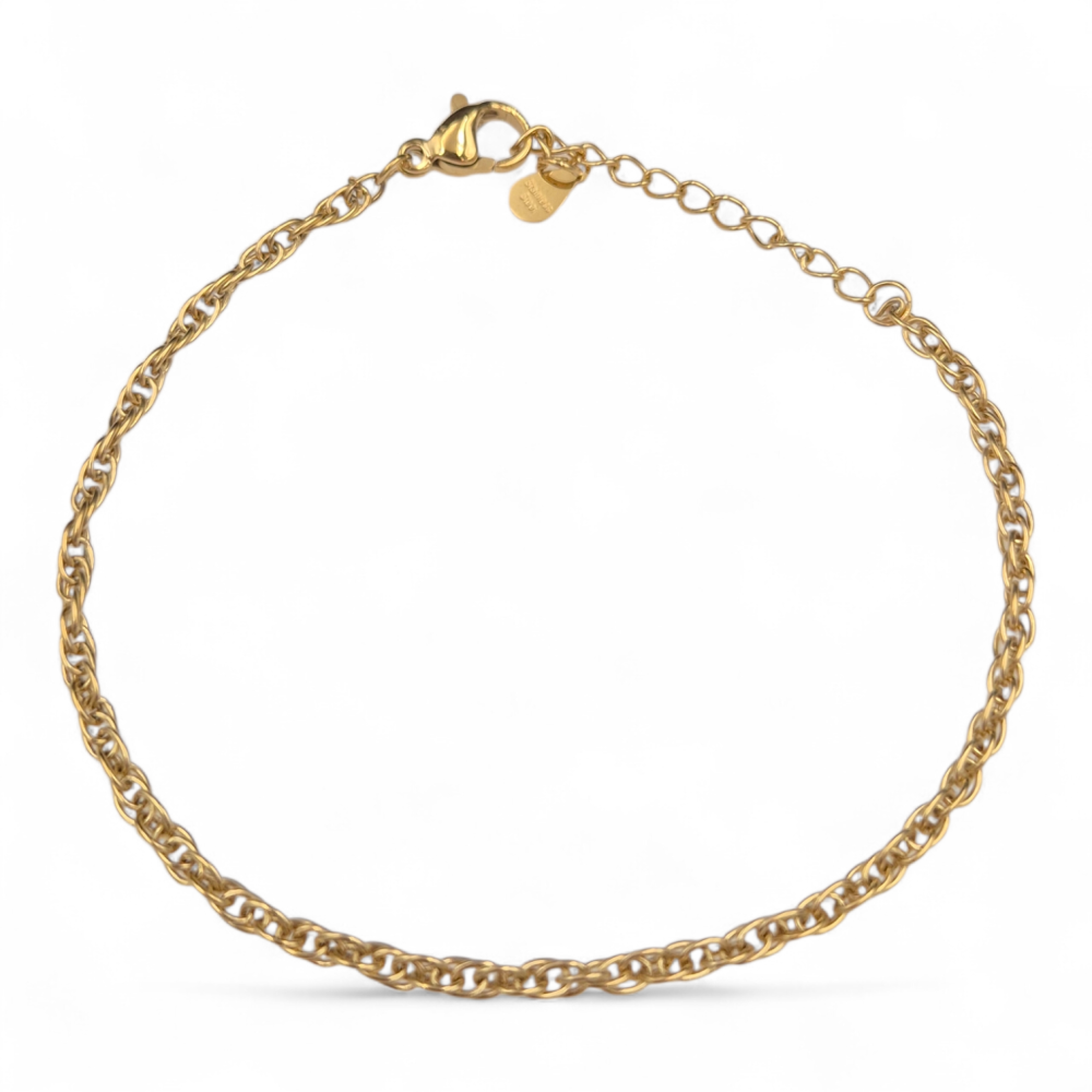 Bransoletka stal szlachetna  łańcuszkowa damska w kolorze złota LB17521