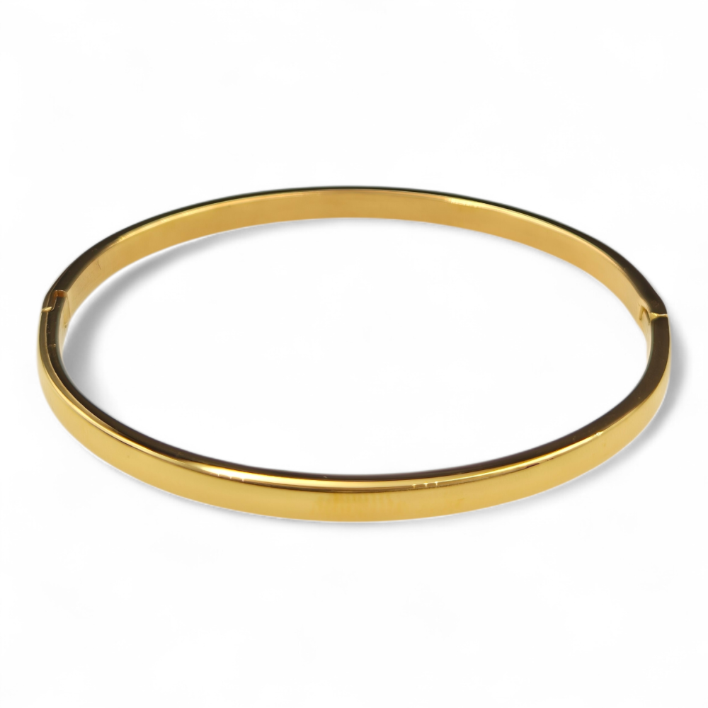 Bransoletka stal szlachetna sztywna w kolorze złota LB17555