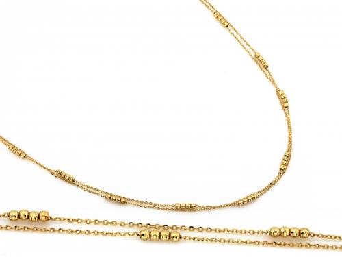 Naszyjnik złoty 585 14 karat podwójny z diamentowanymi kulkami ZN18147.jpg