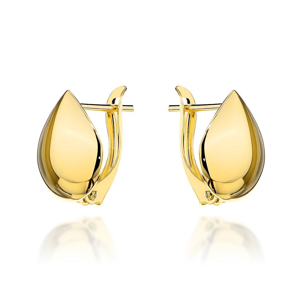 Kolczyki złote krople blaszki angielskie zapięcie ZK17819