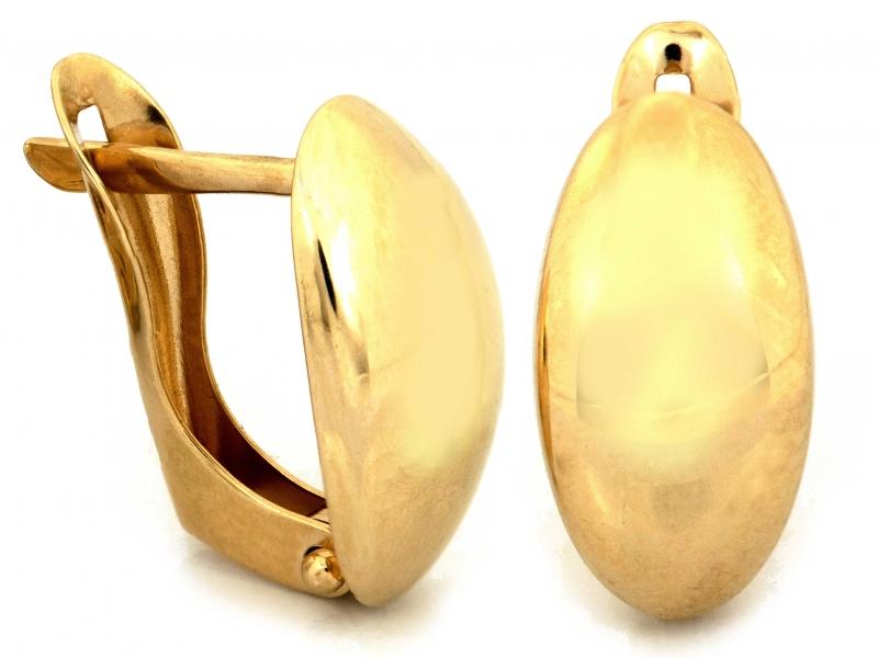 Kolczyki złote gładkie blaszki łezki angielskie zapięcie NZK17929