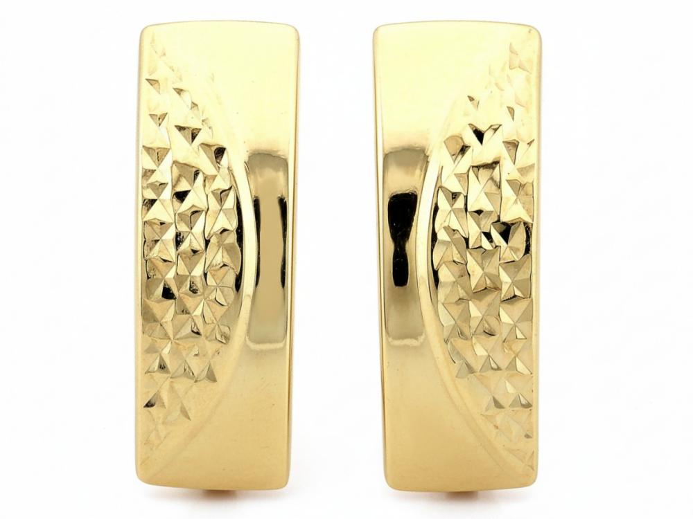 Kolczyki złote diamentowane blaszki angielskie zapięcie NZK18879