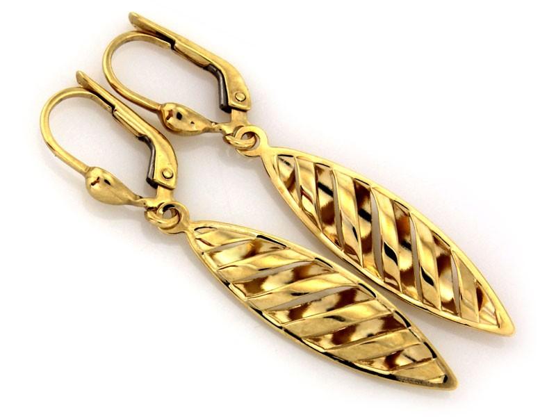 Kolczyki złote wiszące łezki angielskie zapięcie NZK17918