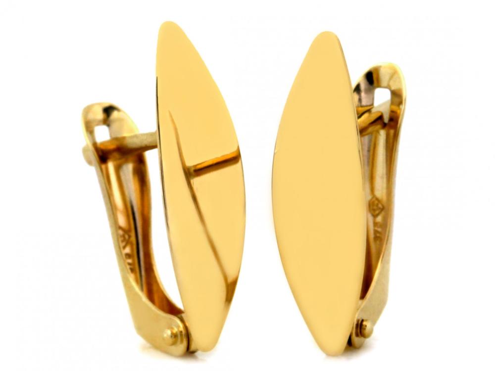 Kolczyki złote blaszki angielskie zapięcie NZK18405