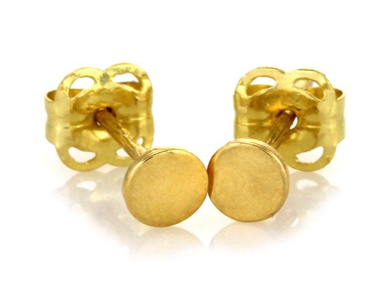 Kolczyki złote płaskie kółeczka na sztyfcie NZK17862