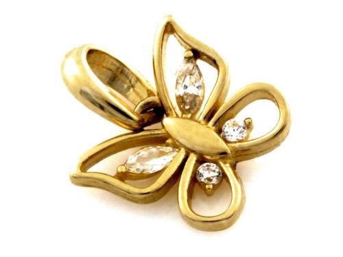 Zawieszka złota 375 9 karat motyl motylek z cyrkoniami NZZ17873.jpg