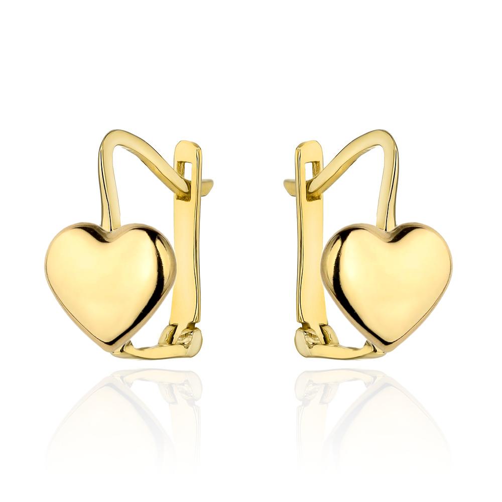 Kolczyki złote gładkie serduszka angielskie zapięcie ZK17826
