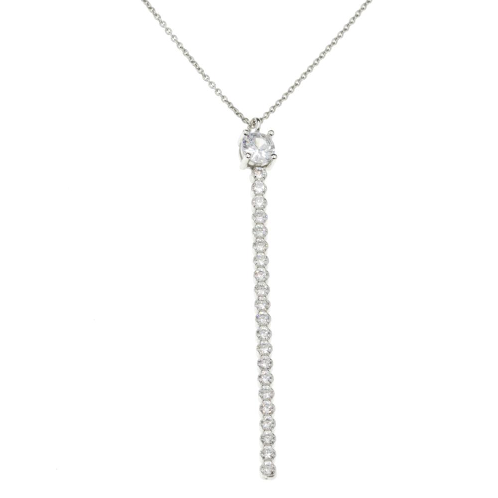 Naszyjnik srebrny ze skrzydełkiem i czarnymi koralikami SN123535