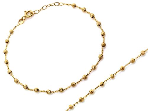 Bransoletka złota 585 14 karat kuleczki diamentowane ZB19023.jpg