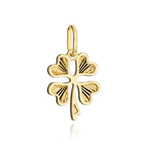 Zawieszka złota 585 14 karat koniczyna diamentowana ZZ18950.jpg