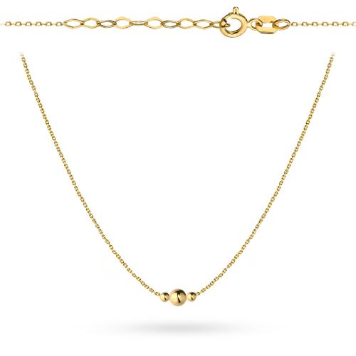 Naszyjnik złoty 585 14 karat gładkie kulki ZN19050.jpg