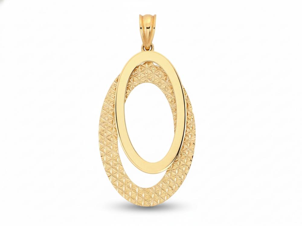 Zawieszka złota ruchoma dwa owalne elementy ZZ19070