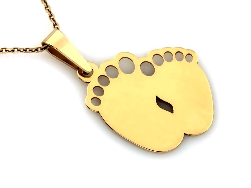 Zawieszka złota stopy stópki pod grawer idealny prezent dla mamy ZZ19065