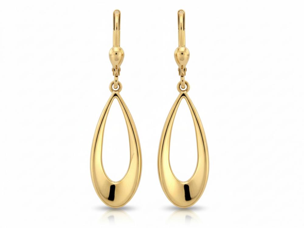 Kolczyki złote wiszące łezki angielskie zapięcie NZK19091
