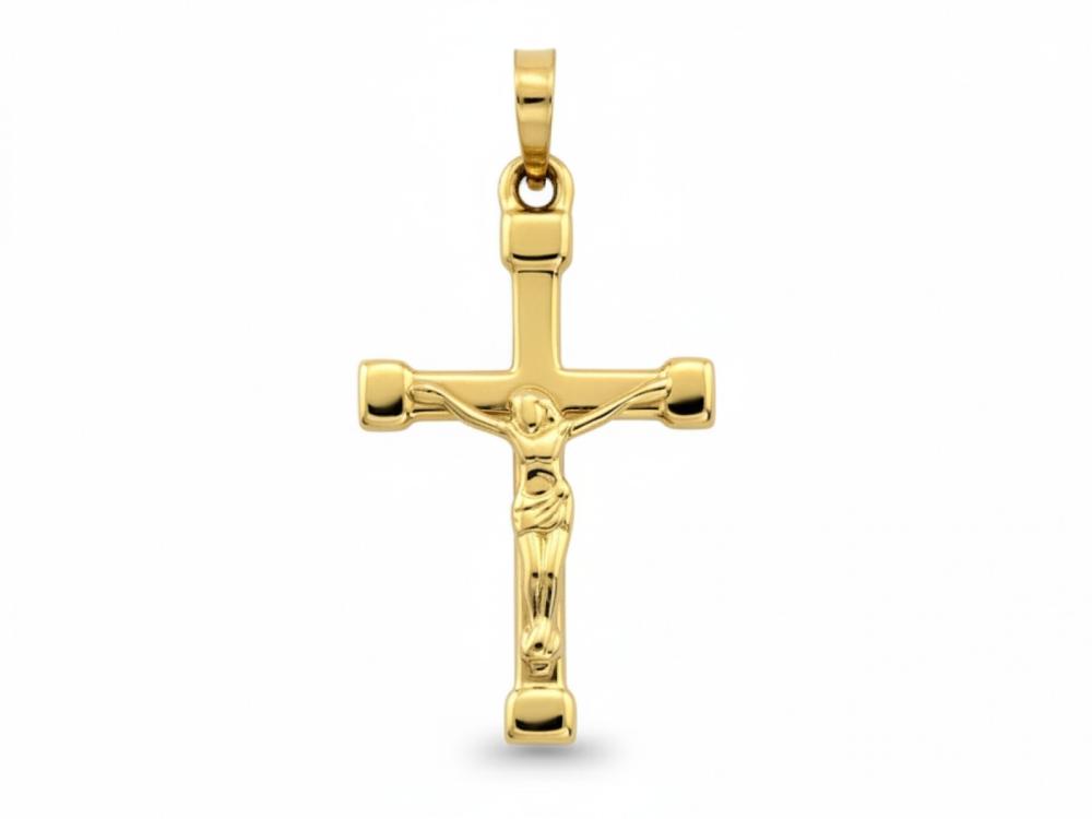 Zawieszka złota krzyżyk z wizerunkiem NZZ19107