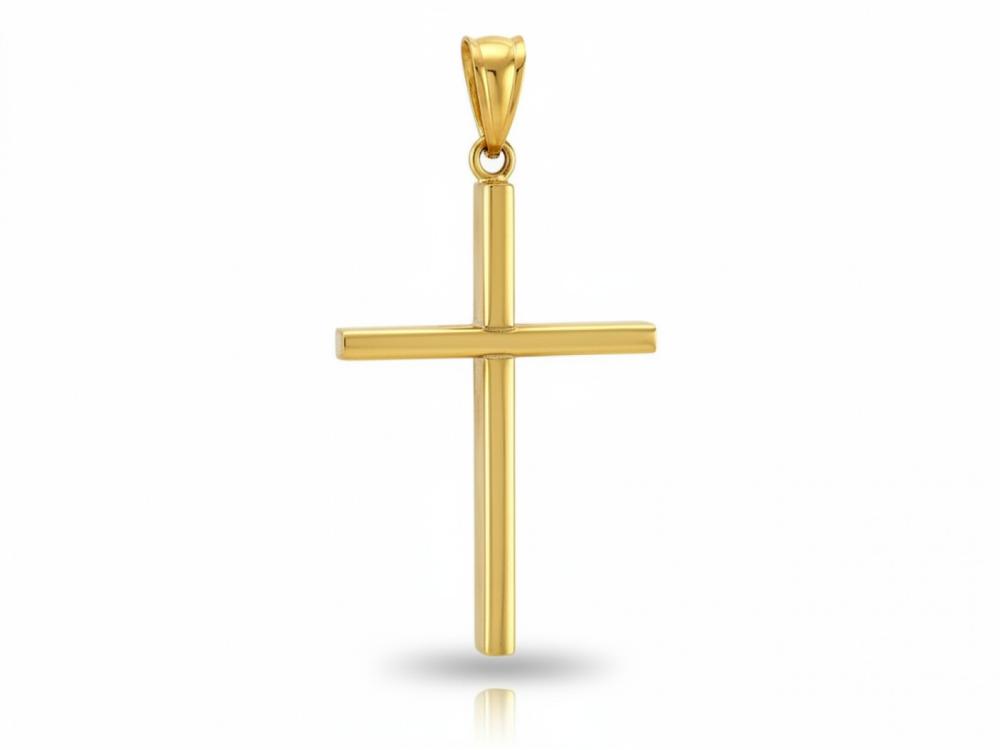 Zawieszka złota duży geometryczny krzyżyk NZZ19098