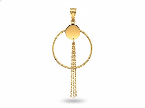 Zawieszka złota 375 9 karat kółko z łańcuszkami NZZ19096.jpg