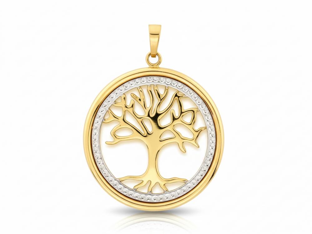 Zawieszka złota durze drzewko szczęścia w kółku NZZ19095