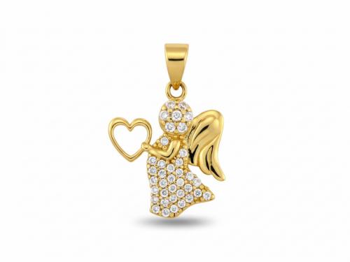 Zawieszka złota 375 9 karat aniołek z cyrkoniami NZZ19106.jpg