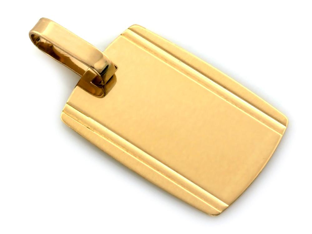 Zawieszka złota blaszka pod grawer ZZ19127