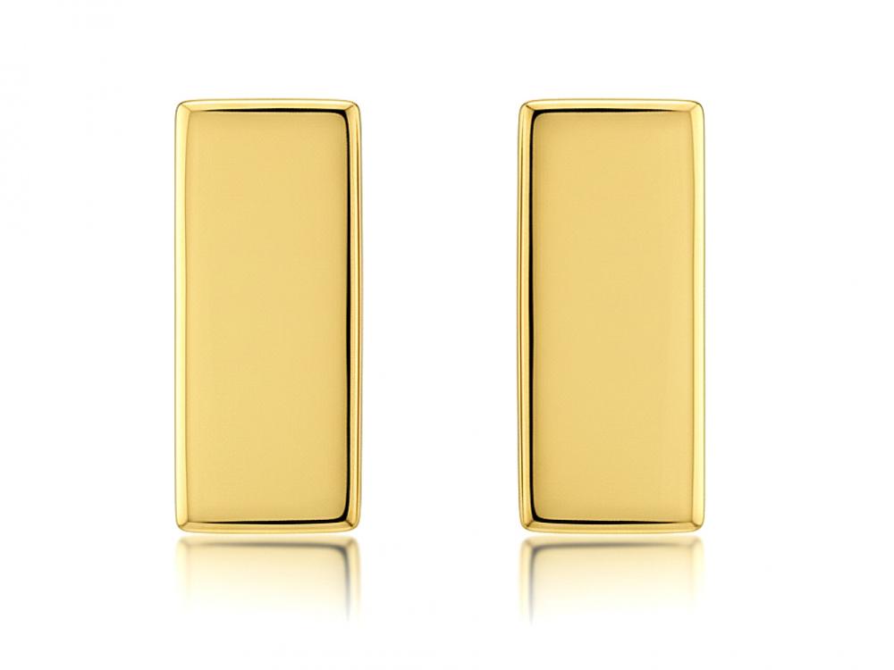 Kolczyki złote blaszki prostokąty na sztyfcie ZK19406