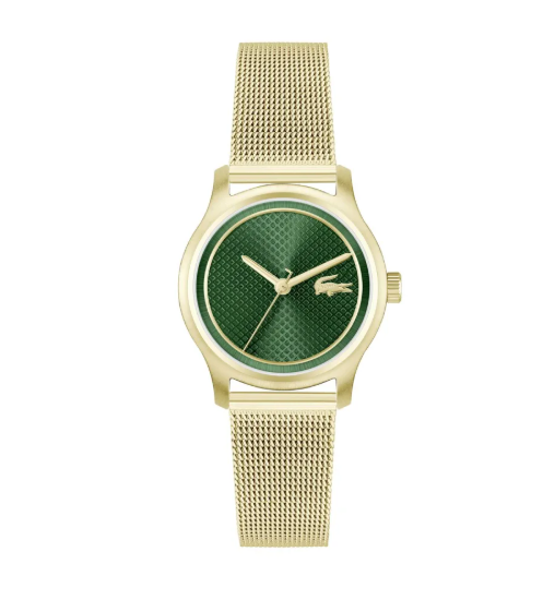 Zegarek Lacoste 2001389 złota bransoletka zielona tarcza