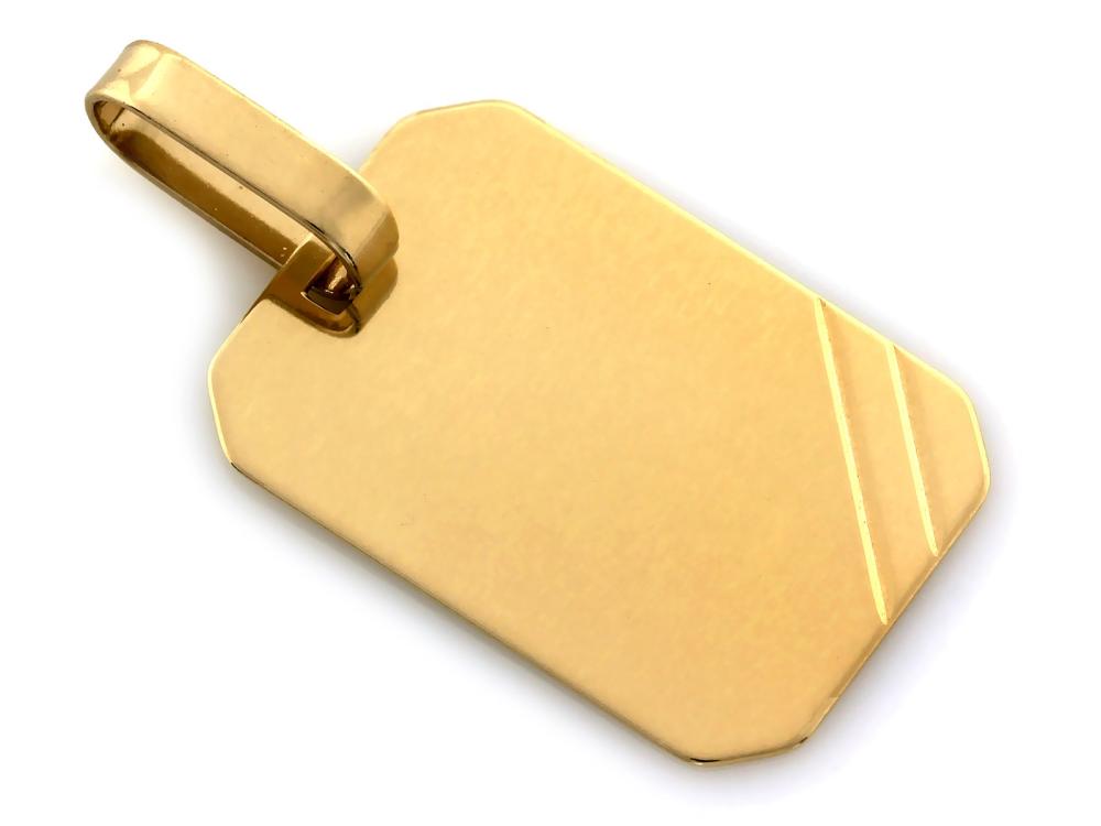 Zawieszka złota blaszka pod grawer ZZ19427