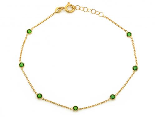 Bransoletka złota 585 14 karat z zielonymi kamieniami ZB19615.jpg