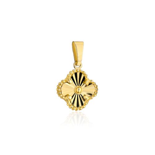 Zawieszka złota 585 14 karat koniczyna marokańska diamentowana ZZ19673.jpg