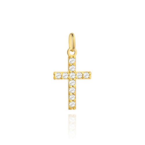 Zawieszka złota 585 14 karat krzyżyk z cyrkoniami ZZ19685.jpg