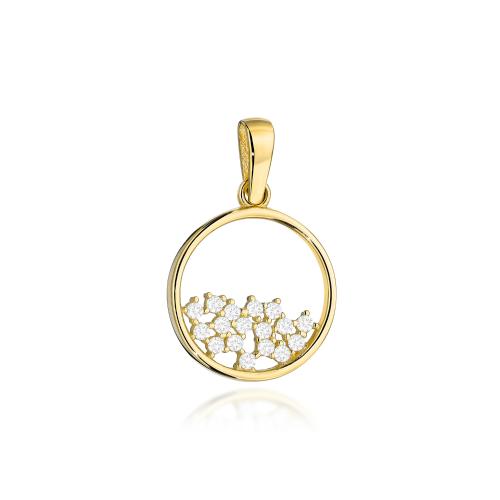 Zawieszka złota 585 14 karat okrągła z cyrkoniami ZZ19676.jpg