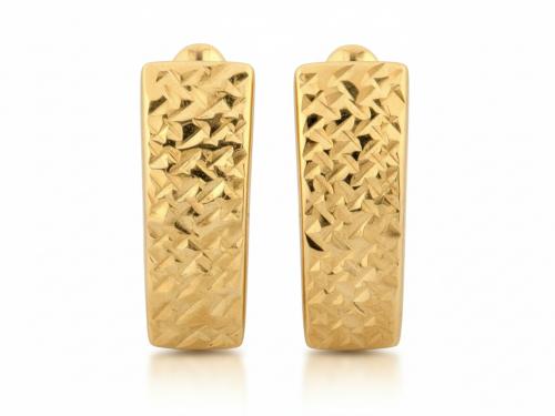 Kolczyki zlote 375 9 karat blaszki diamentowane angielskie zapięcie NZK20088.jpg