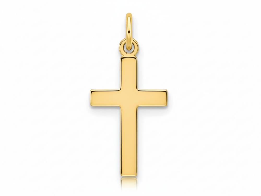 Zawieszka złota płaski gładki krzyżyk ZZ20152