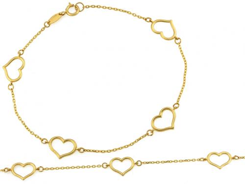 Bransoletka złota 585 14 karat serca ZB20312.jpg