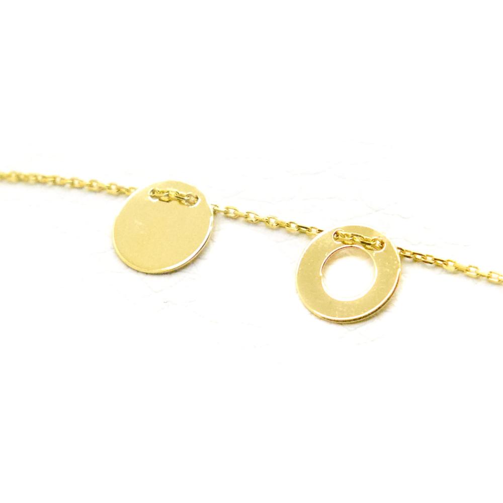 Bransoletka złota cdelebrytka pełne kółko i kółko oponka możliwy grawer ZB0150