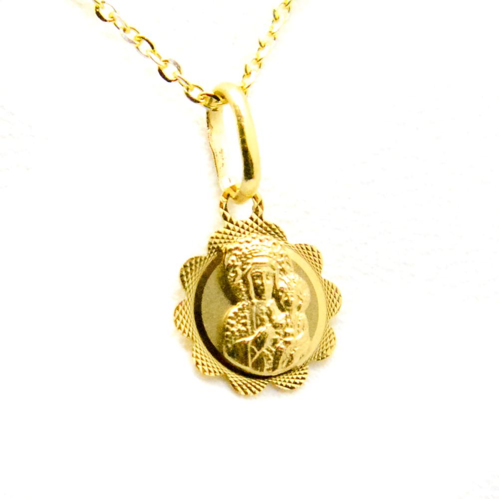 Zawieszka złota medalik Matka Boska Częstochowska ZZ0037